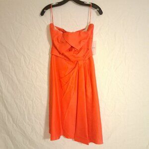 Valentino Strapless Orange Size 2 Silk dress